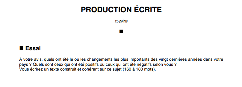 PRODUCTION ÉCRITE – Exemples DELF B1Français Facile (francaisfacile.net ...