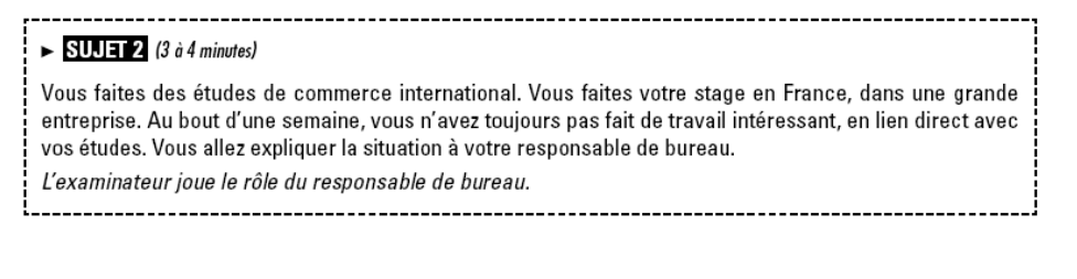 Entraînement Au DELF B1 – Production Orale – Exemple – Sujet 17Français ...