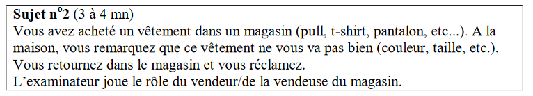 Entraînement Au DELF B1 – Production Orale – Exemple – Sujet 20 ...